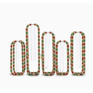 Set of 5 MacKenzie Childs Interlocking Red Green Gold Bud Vases